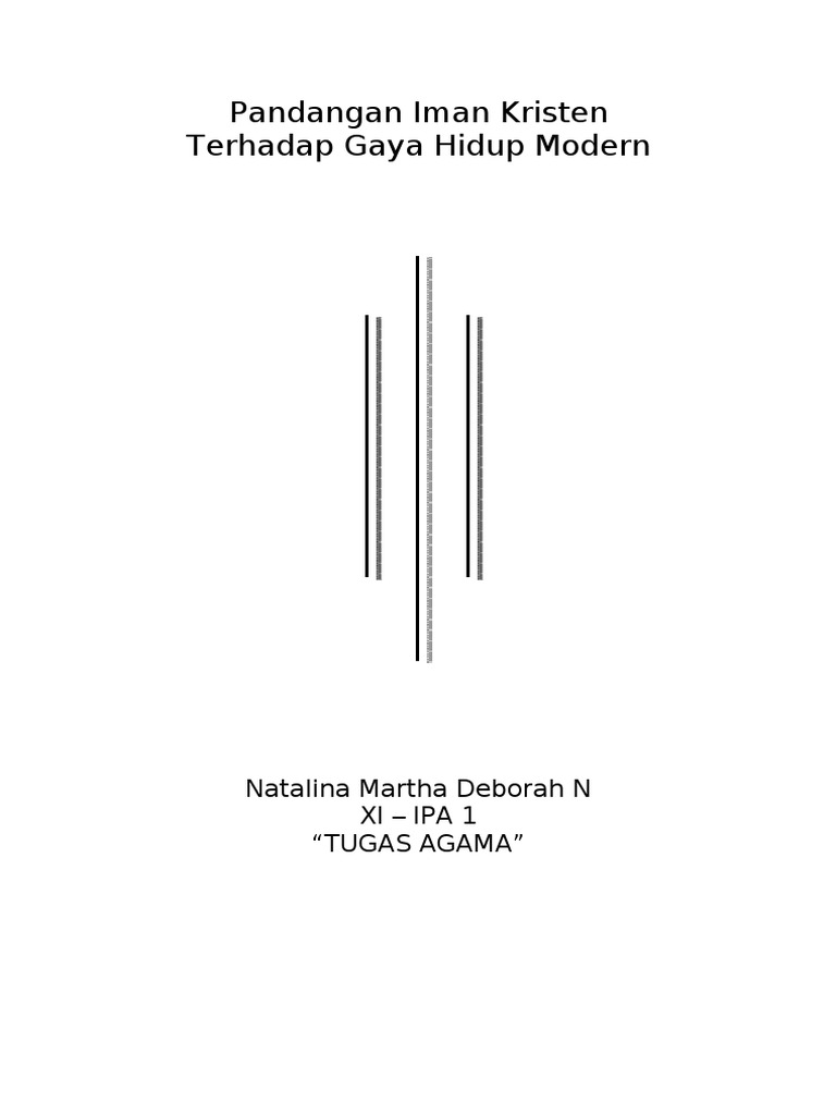 Pandangan Iman Kristen Terhadap Gaya Hidup Modern Natalina Martha Deborah N Xi Ipa 1 Tugas Agama