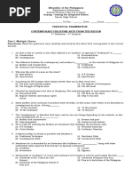 1st Periodical Exam in CPAR ANSWER KEY