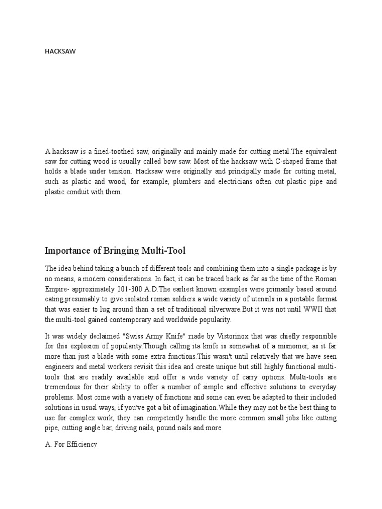 Essential Multi-Tool Functions for DIY and Emergencies | PDF | Tools