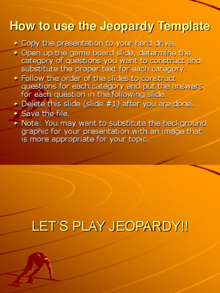 Jeopardy Template Instructions | PDF | Rio De Janeiro | Brazil
