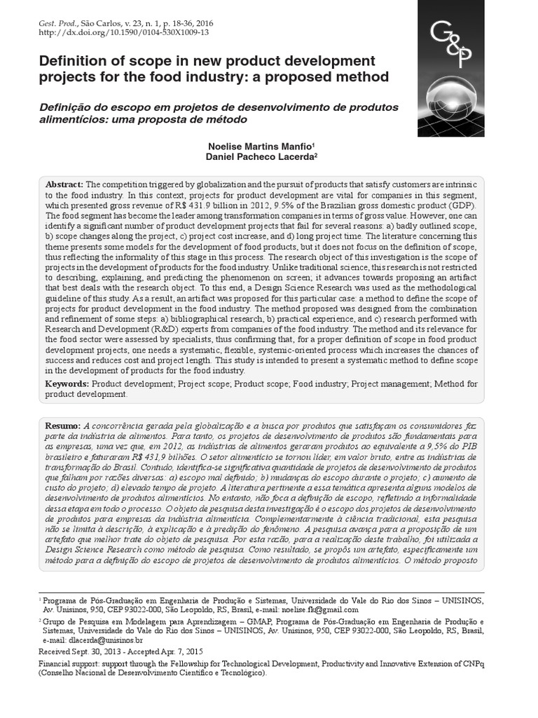 Scope Food Industry NPD PDF New Product Development Likert Scale