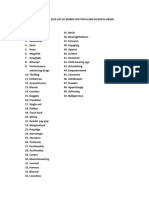 Spelling Bee 2019 List of Words for Tenth and Eleventh Grade