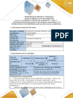 Guía de Actividades y Rúbrica de Evaluación Paso 1 Del Curso Psicología de Los Grupos