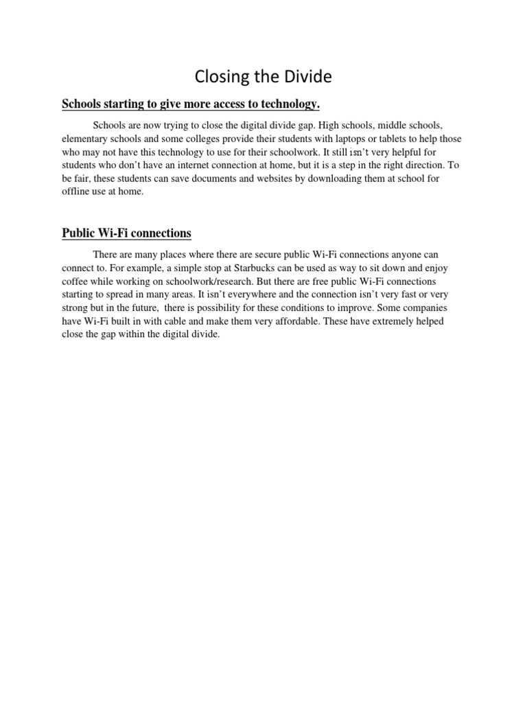 Bridging the Digital Divide in Schools | PDF | Career & Growth | Computers