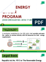Green Energy Option Program: (DOE CIRCULAR NO. 2018-17-0019)