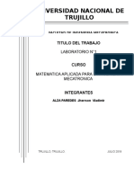 Laboratorio 1 de Matemática Aplicada para la Ingeniería Mecatrónica en la UNT