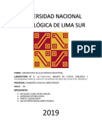 Universidad Nacional Tecnológica de Lima Sur: Curso: Laboratorio de Electronica Industrial Laboratorio #2