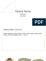 Patient Orthodontic Treatment Plan