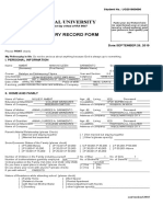 Philippine Normal University: Individual Inventory Record Form