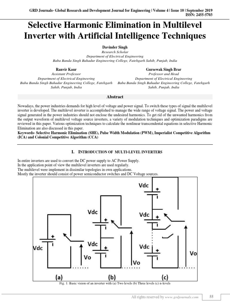 Selective Harmonic Elimination in Inverters | PDF | Metaheuristic ...