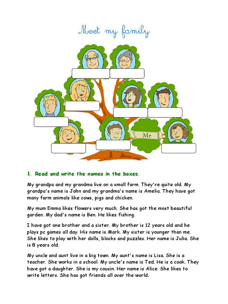 Read and Write The Names in The Boxes | PDF