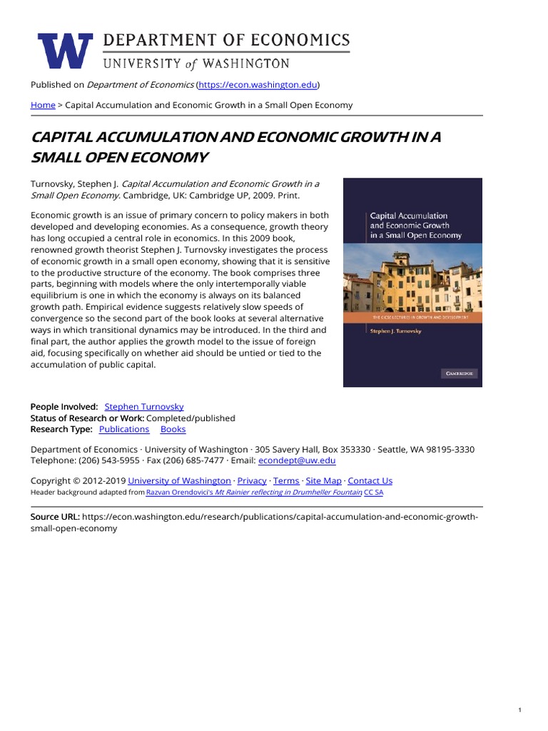 Department of Economics - Capital Accumulation and Economic Growth in A ...