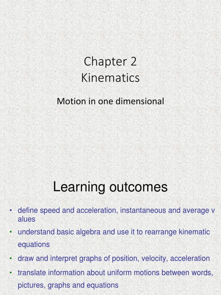 Understanding Kinematics Concepts | PDF | Velocity | Acceleration