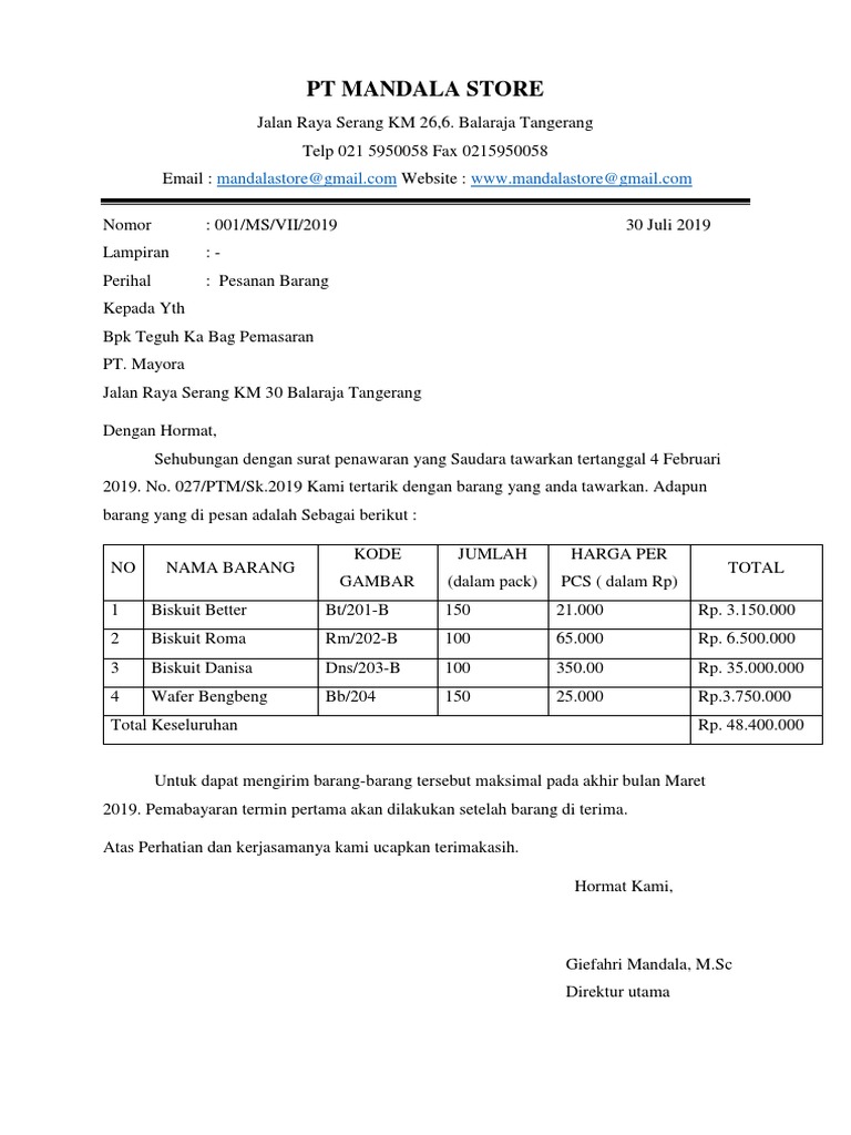 Surat B Indo Inggris Ibam
