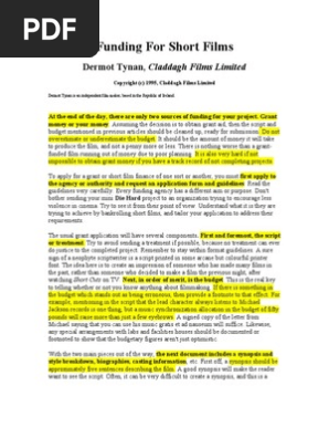 Funding for Short Films