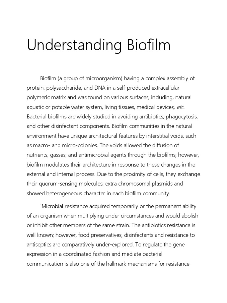 Biofilm Formation and Antibiotic Resistance | PDF | Biofilm ...