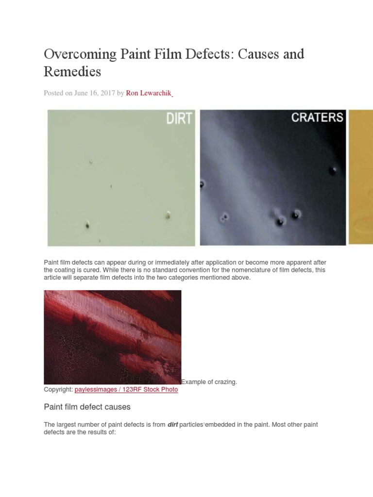 Paint Film Defects PDF Paint Humidity