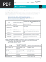 Activity Guide - Bytes and File Sizes: Stanford University - CS 101 - Kilobytes Megabytes Gigabytes