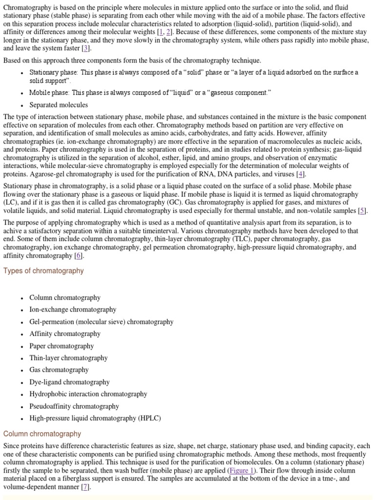 Types of Chromatography PDF Chromatography High Performance