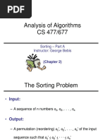 Analysis of Algorithms CS 477/677: Sorting - Part A Instructor: George Bebis