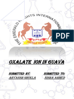 Oxalate Ion in Guava: Aryansh Shukla Nisha Ahmed