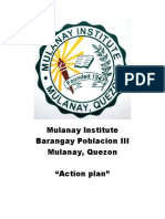 Mulanay Institute Barangay Poblacion III Mulanay, Quezon "Action Plan"