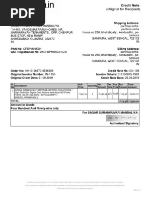 Credit Note