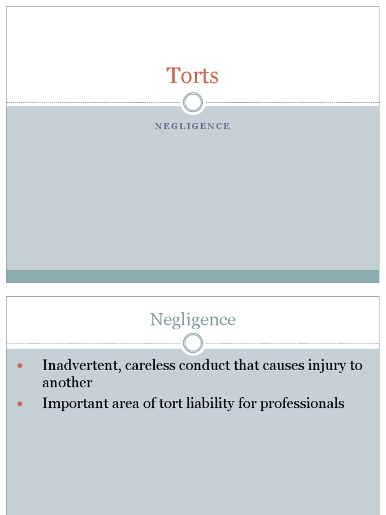 Understanding Negligence in Tort Law | PDF | Negligence | Duty Of Care