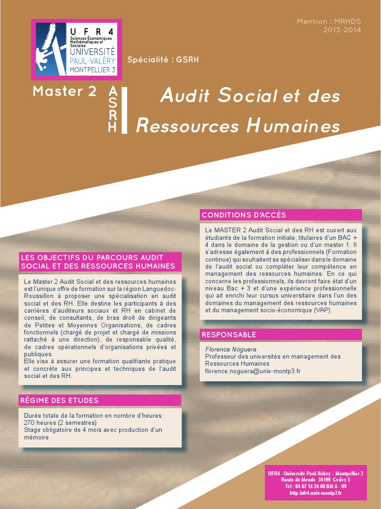 Master Audit Social et RH | PDF | Audit | Gestion des ressources humaines