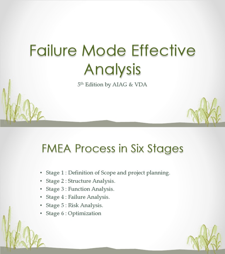 Failure Mode Effective Analysis: 5 Edition by AIAG & VDA | PDF
