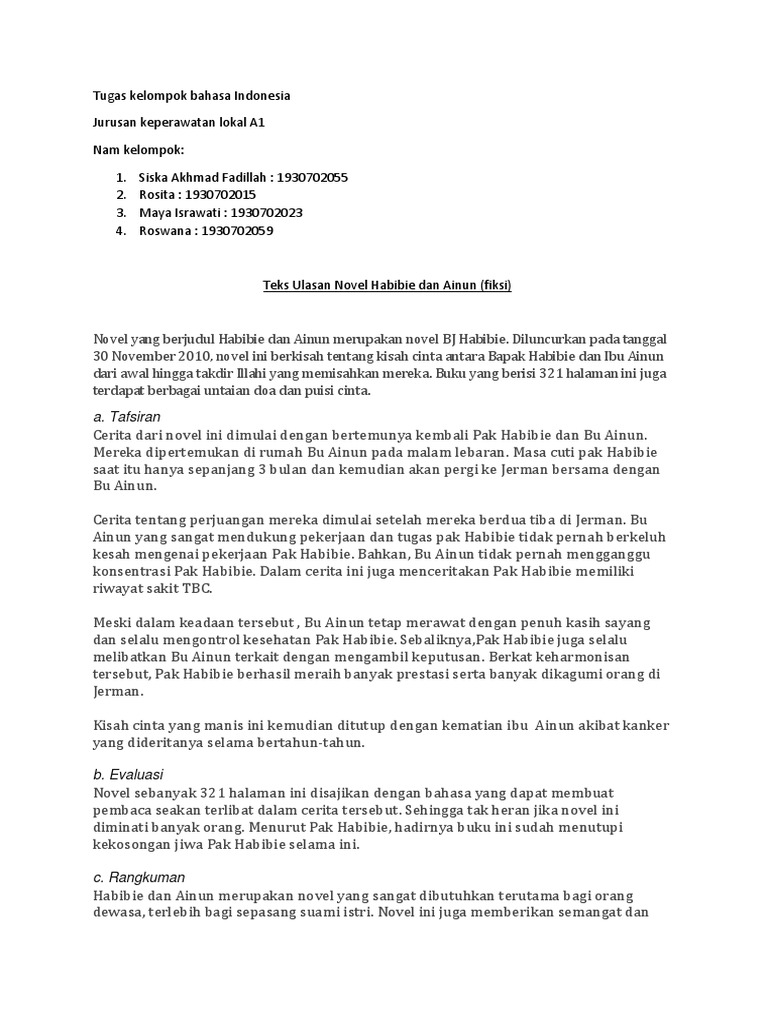 Teks Ulasan Tentang Habibie Dan Ainun Berbagi Teks Penting