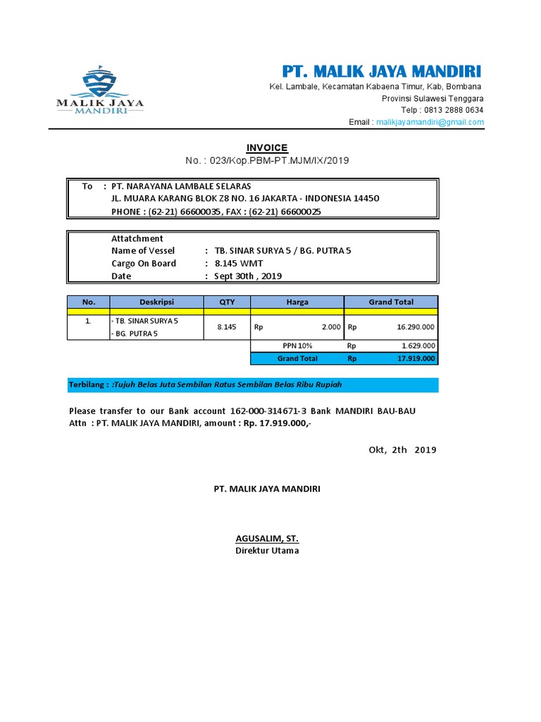 Invoce 17 MJM - Narayana | PDF