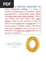 Introduction To Electro-Slag Remelting (ESR)