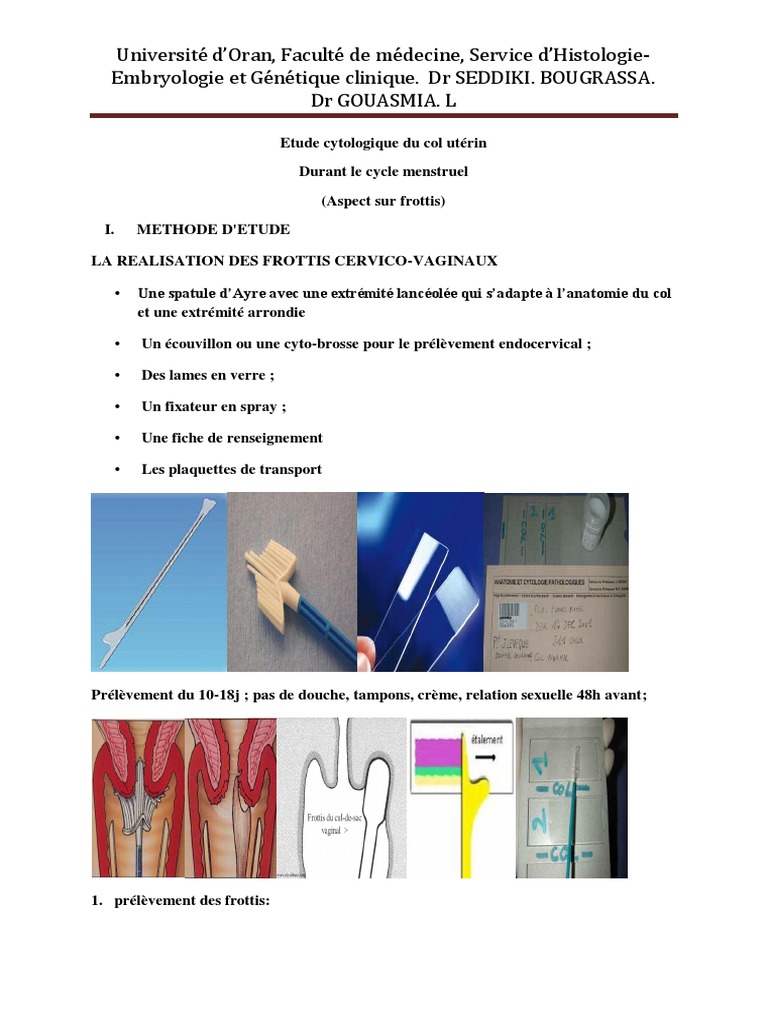 Etude Cytologique Du Col Utérin | PDF | Biologie | Anatomie