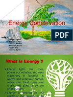 Energy Conservation: Group 3: Amante, Lovely Belleca, Jacklyn Limueco, Marline Manimtim, Diana Saludo, Yna Jagonoy, Byron