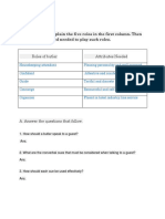 Enumerate and Explain The Five Roles in The First Column. Then Write The Attributed Needed To Play Such Roles