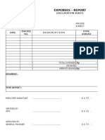 Expenses - Report: (Declaration Sheet)