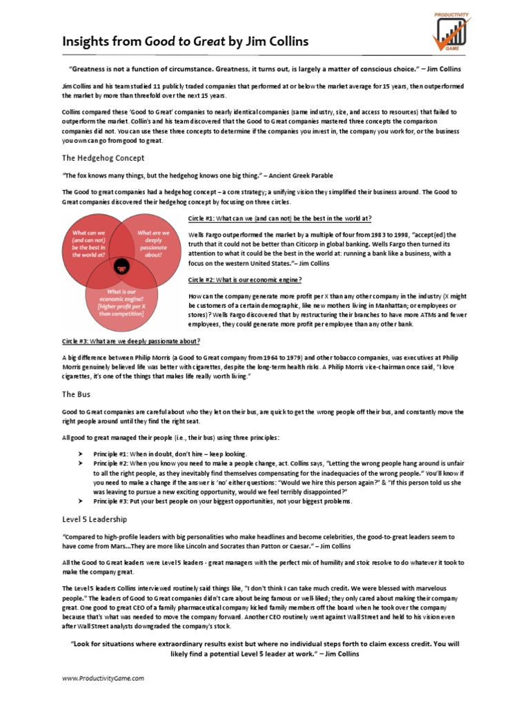 Good To Great Pdf Free Download