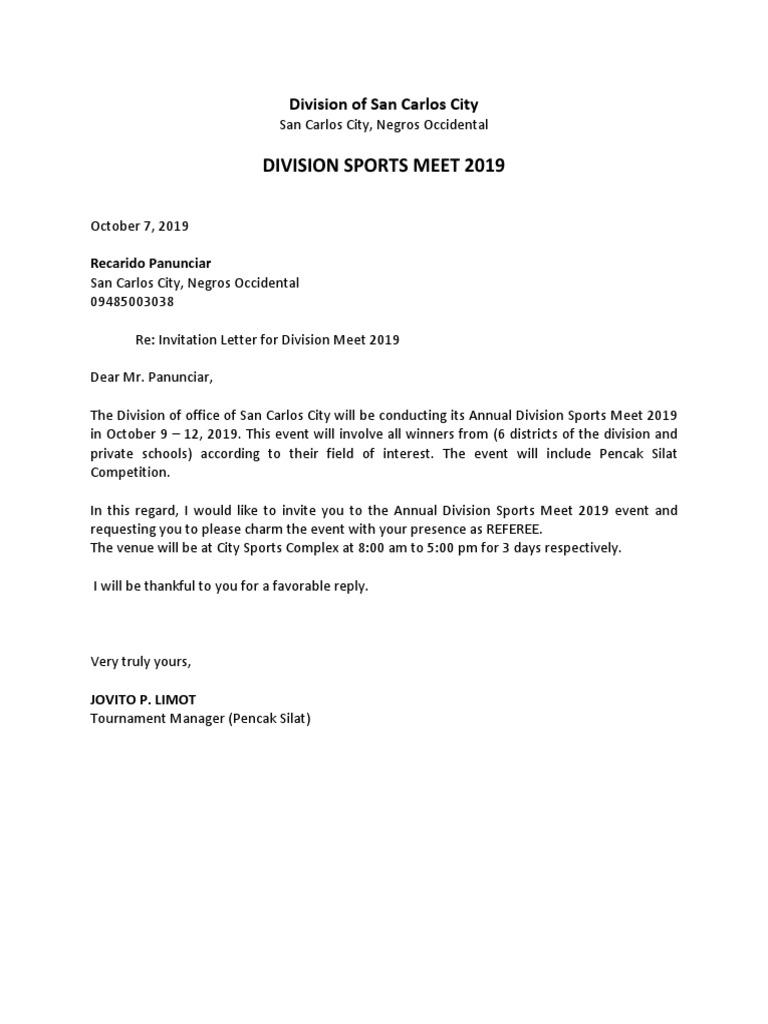 Letter Request To Officiate PDF