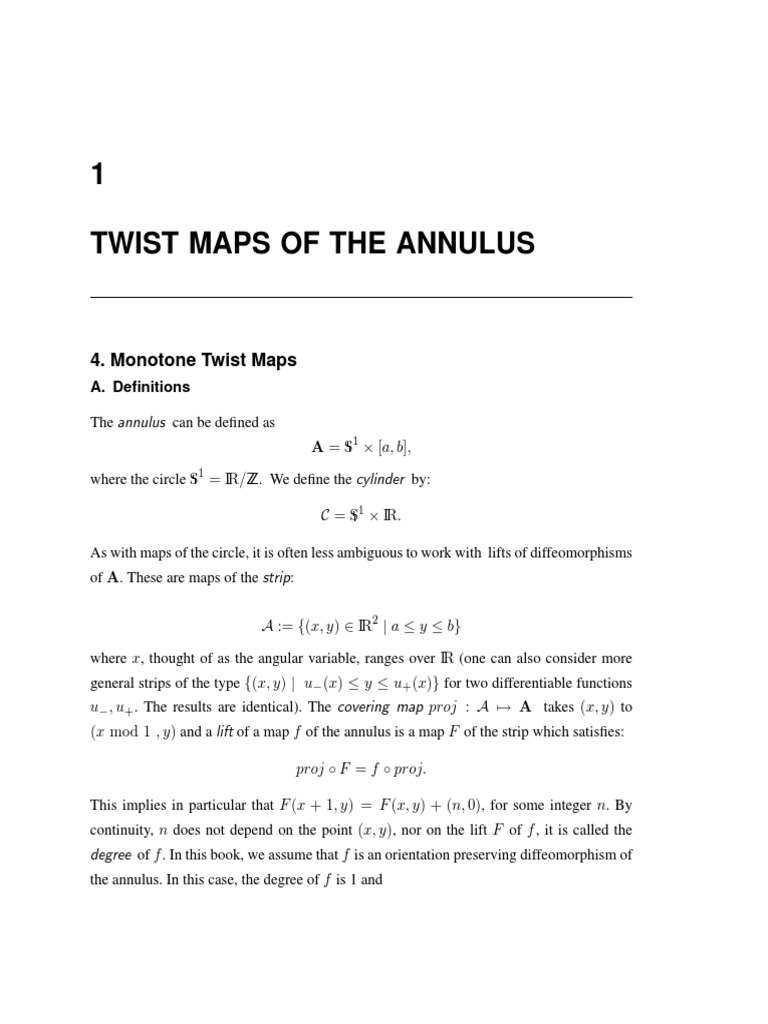 Monotone Twist Maps of the Annulus | PDF | Monotonic Function ...