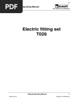 Electric Fitting Set T026: Operating Manual