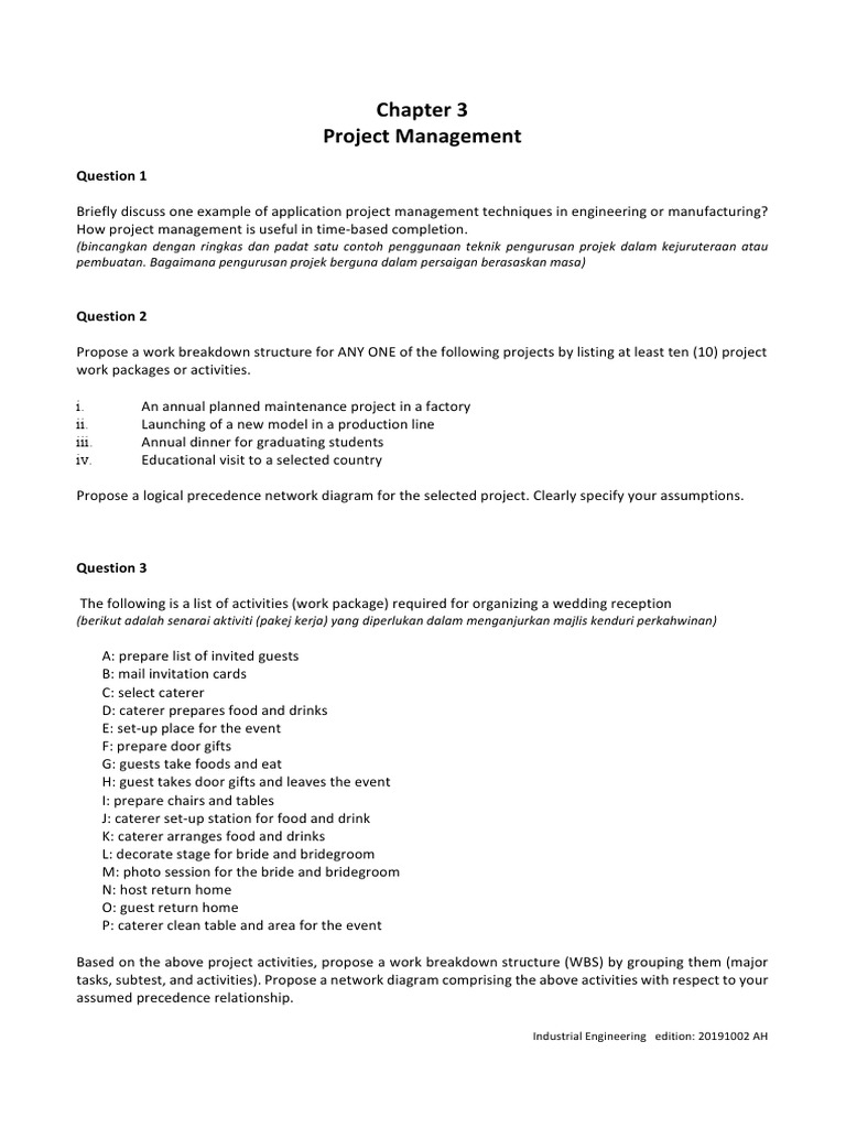 Project Management Techniques in Engineering | PDF | Engineering ...
