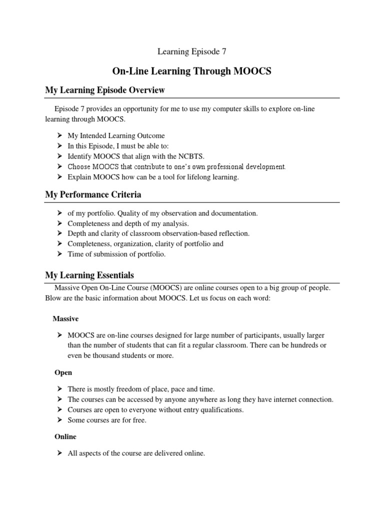 Learning Episode 7 | PDF | Massive Open Online Course | Educational ...