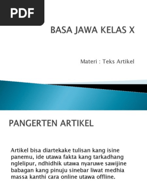 Basa Jawa Kelas X Pdf