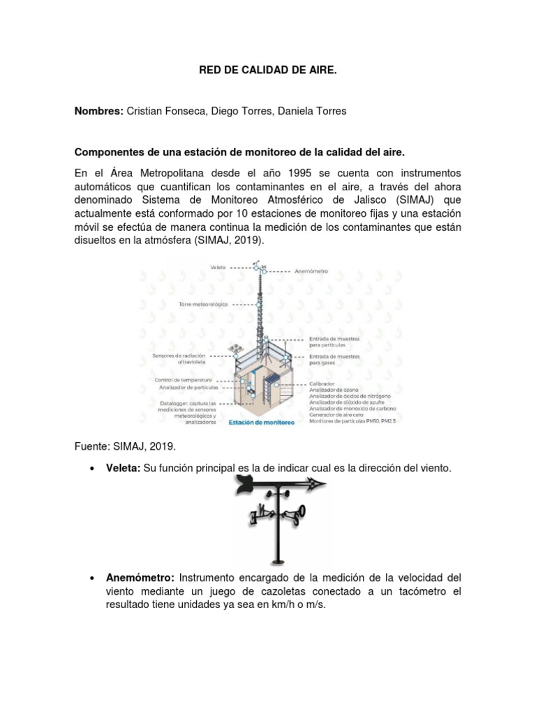 Componentes de Monitoreo de Calidad del Aire | PDF | La contaminación ...
