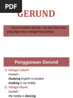 Gerund: Gerund Adalah Bentuk - Ing Dari Kata Kerja