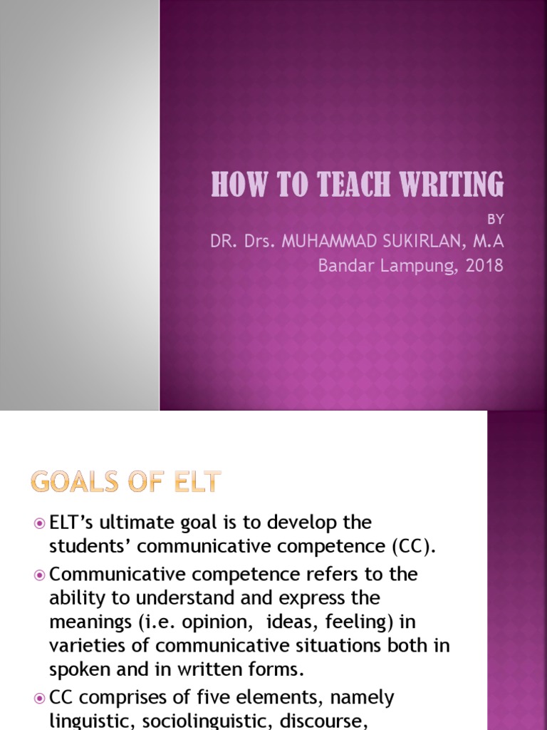 Teaching Writing for Communicative Competence | PDF | Perfect (Grammar ...