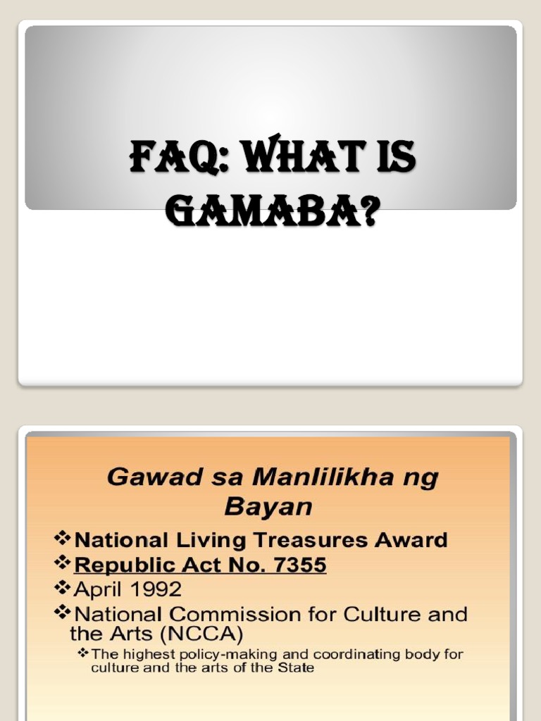 Faq What Is Gamaba? PDF