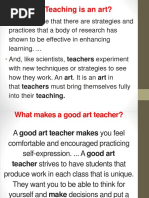 How Teaching Is An Art?