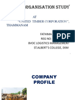 Organisation Study: - at at "United Timber Corporation'', Thammanam